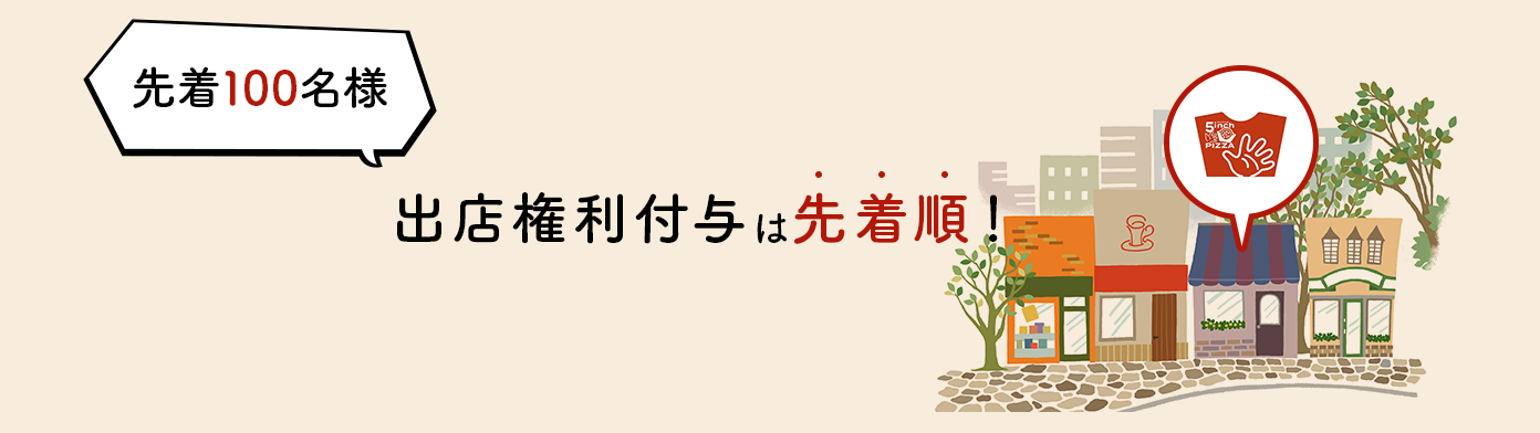 出店権利付与は先着順！